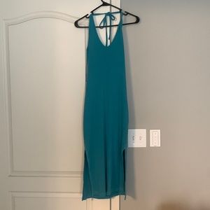 Ribbed halter dress